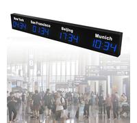 Digital World Time Clock with LED Display for Multinational Offices and Hotels