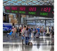 Digital World Time Zone Clock,LED World Time Clock,5 Time Zone Wall Mounted City Time Zone World Clock,LED Wall Mounted World Clock, with Remote Control,Red+Green