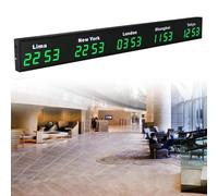 Digital World Time Zones Clock, LED Display for Multiple Cities, Ideal for Multinational Enterprises, Hotels, and Offices