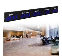 Digital World Time Zones Clock, LED Display for Multiple Cities, Ideal for Multinational Enterprises, Hotels, and Offices