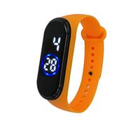 Digital Wrist Unisex Silicone 50M Fashion Watch LED Sports Men's Watch Leather Watchband (Orange, One Size)