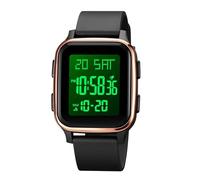 Digital Wrist Watch - Double Time Waterproof Square Watches | Comfortable To The Mode Men's Watch Digital Square For Casual Formal Birthday New Year Date Travel Business Travel, dorado, Consulte la