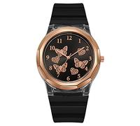 Digital Wrist Watch Sleek Minimalist Fashion with Strap Dial Women's Quartz Silicone Strap Watch Gift Watch Cuff Watch Band (Black, One Size)