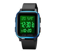 DIGITAL WRISTWATCH: Men's Stylish and Comfortable Square Watch with Modern Design and Durable Strap, Great for Enhancing Daily Look, Casual, Occasions, Blue, Please refer to the description, Strap