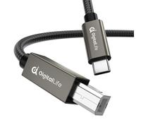 DigitalLife FlexMIDI Vortex 2M USB-C to USB-B MIDI Cable for Piano Keyboard, MIDI Controller & Audio Interface, Compatible with Windows, macOS, Linux | Nylon Braided, MIDI-CB200-II