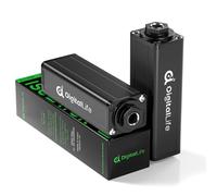 DigitalLife HumBlock Pro | 2-Pack 6.35mm Ground Loop Noise Isolator, Passive Audio Hum Eliminator, 1/4" F-F, Metal Housing, for Home Audio, Studio and Dual Setup (GLI-635, Not for P24/P48 Mics)