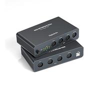DigitalLife Quad I/O Pro 4x4 USB MIDI Interface Box - 5-Pin DIN Merge/Thru/Splitter, Metal Housing with 8 LED Indicators for Keyboards, Synths, Drum Machines & Live Performance | UMB06-B