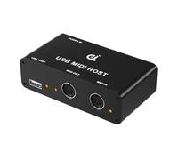 DigitalLife Standalone MIDI-USB Host Bridge Box - 1-In/1-Out 5-Pin MIDI Interface, LED Indicator, Metal Housing (Black)