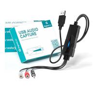 DigitalLife USB 2.0 Audio Capture Card Grabber 4-Pack - Dual RCA / 3.5mm Input, Audio Capture Device for Music Enthusiasts, Creators & Educators, Compatible with Windows, macOS, Linux