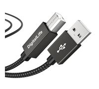 DigitalLife USB-A to USB-B MIDI Cable 1 Pack - 2M USB MIDI Interface Cable for MIDI Keyboards, Synthesizers & DJ Controllers - Class Compliant with Windows, macOS & Linux - FlexMIDI Vortex Series