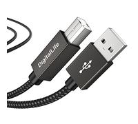 DigitalLife USB-A to USB-B MIDI Cable 4 Pack - 2M USB MIDI Interface Cable for MIDI Keyboards, Synthesizers & DJ Controllers - Class Compliant with Windows, macOS & Linux - FlexMIDI Vortex Series