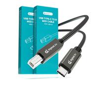 DigitalLife USB-C to USB-B MIDI Cable 2 Pack - 2M USB MIDI Interface Cable for MIDI Keyboards, Synthesizers & DJ Controllers - Class Compliant with Windows, macOS & Linux - FlexMIDI Vortex Series