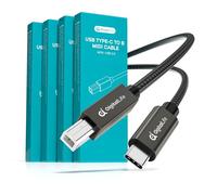 DigitalLife USB-C to USB-B MIDI Cable 4 Pack - 2M USB MIDI Interface Cable for MIDI Keyboards, Synthesizers & DJ Controllers - Studio Use - Class Compliant Windows macOS - FlexMIDI Vortex Series
