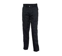 DigitalSpot Adults Full Length Workwear Plain Cargo Trousers Mens Flat Front Casual Pocketed Pants