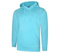 DigitalSpot Adults Long Sleeve Plain Deluxe Hooded Hoodie Mens Pullover Front Pocket Sweatshirt (Turquoise Medium)