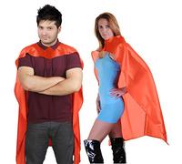 DigitalSpot Adults Super Hero Halloween Deluxe Satin Cape Dress Party Supplies Accessory Orange 34 Inches