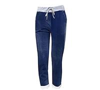 DigitalSpot Floral Rose Printed Denim Jeans Womens Turn Up Italian Pants Ladies Trouser