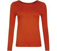 DigitalSpot Girls Long Sleeve Round Neck Top Plain T Shirt Childrens Sports Dance Casual Wear Basic Tee Top Rust UK 12-14