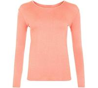 DigitalSpot Girls Long Sleeve Round Neck Top Plain T Shirt Childrens Sports Dance Casual Wear Basic Tee Top Nude UK 12-14