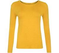 DigitalSpot Girls Long Sleeve Round Neck Top Plain T Shirt Childrens Sports Dance Casual Wear Basic Tee Top Yellow UK 12-14
