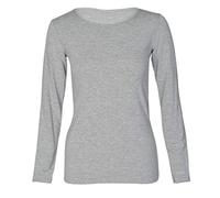 DigitalSpot Girls Long Sleeve Round Neck Top Plain T Shirt Childrens Sports Dance Casual Wear Basic Tee Top Grey 5-6 Years