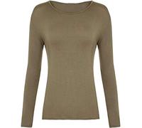 DigitalSpot Girls Long Sleeve Round Neck Top Plain T Shirt Childrens Sports Dance Casual Wear Basic Tee Top Mocha 13 Years