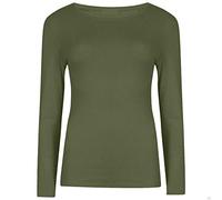 DigitalSpot Girls Long Sleeve Round Neck Top Plain T Shirt Childrens Sports Dance Casual Wear Basic Tee Top Khaki 9-10 Years