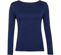 DigitalSpot Girls Long Sleeve Round Neck Top Plain T Shirt Childrens Sports Dance Casual Wear Basic Tee Top Navy UK 8-10