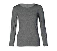 DigitalSpot Girls Long Sleeve Round Neck Top Plain T Shirt Childrens Sports Dance Casual Wear Basic Tee Top Charcoal 11-12 Years