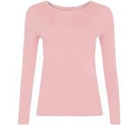 DigitalSpot Girls Long Sleeve Round Neck Top Plain T Shirt Childrens Sports Dance Casual Wear Basic Tee Top Baby Pink UK 12-14