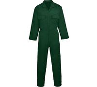 DigitalSpot Mens Adults Euro Work Polycotton Coverall Overall Plain Front Pocket Boiler Suit (Bottle Green Medium Regular)