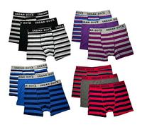 DigitalSpot Mens Soft Cotton Boxers Shorts Gym Wear Trunks Adults Boys Plain Printed Elasticated Woven Underwear (Assorted Stripes Pack of 3) Large
