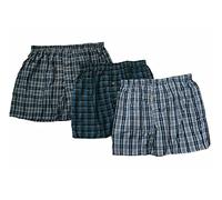 DigitalSpot Mens Soft Cotton Boxers Shorts Gym Wear Trunks Adults Boys Plain Printed Elasticated Woven Underwear (Assorted Woven Pack of 3) Large