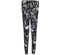 DigitalSpot Womens Leopard Tiger Snake Print Leggings Yoga Sports Workout Pants Ladies Evening Dating Dressing Holiday Skinny Leggings Skull Rose Print Medium/Large UK 12-14