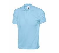 DigitalSpot Womens Plain Cotton Knitted Collared Jersey Poloshirts Ladies Short Sleeve Sports Office Tops Sky Blue