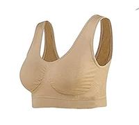 DigitalSpot Womens Seamless Sports Comfort Bra Ladies Wire Free Yoga Bra with Removable Pads Nude