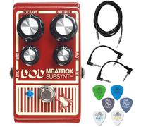 Digitech DOD Meatbox Octaver and Subharmonic Synthesizer Guitar Effects Pedal - Bundle with Instrument Cable, 2 Patch Cables and 6 Dunlop Picks