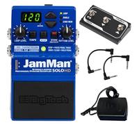 Digitech JamMan Solo HD Stereo Looper Pedal - Bundle with 2 Patch Cables and FS3x 3 Button Footswitch