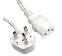 DIGITECK W4A2 - IEC 1.8M 3 PIN MOULDED MAINS POWER LEAD WHITE