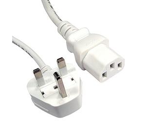 DIGITECK W4A2 - IEC 1.8M 3 PIN MOULDED MAINS POWER LEAD WHITE