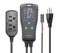 DIGITEN Temperature and Humidity Controller DHTC-1011 Pre-Wired Dual Stage Outlet Digital Thermostat Humidistat for Reptile Terrarium Mushroom Greenhouse Home Brew Fermentation