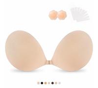 digitharbor Sticky Bras Push Up Adhesive Invisible Bra Backless Strapless Bra for Women, Nude, 4