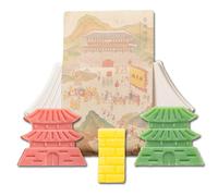 DIGITMON Traditional Korean Organic Herbal Handmade Travel Soap Collection with Soap Pills with Heart Leaves and City, Ideal as Souvenir or Gift