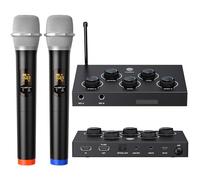 DIGITNOW!Portable Karaoke Wireless Microphone Mixer System Set, with Dual UHF Cordless Mic,HDMI-ARC/Optical/AUX & HDMI In/Out in Singing Receiver for Smart TV, PC,KTV,Home Theater,Amplifier, Speaker