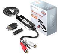 USB Audio Capture Card Grabber for Vinyl Cassette Tapes to Digital MP3 Converter, Support Mac & Windows 10/8.1/8 / 7 / Vista/XP