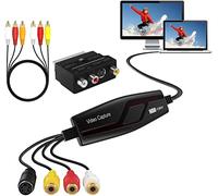 DIGITNOW! Video Capture Card Converts Hi8 VHS to Digital DVD for Windows/Mac, Video Grabber with Scart/AV Adapter