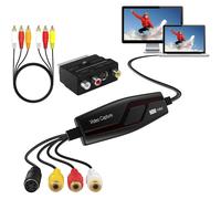 DIGITNOW! Video Capture Card Converts Hi8 VHS to Digital DVD for Windows/Mac, Video Grabber with Scart/AV Adapter