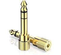 DigitPro 6.35mm (1/4 inch) Male to 3.5mm (1/8 inch) Female Stereo Audio Adapter Converter for Guitar Headphones Amp, Gold Plated 2 Pack