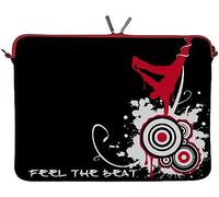 DIGITTRADE LS163-15 Black Beat Designer Notebook Sleeve 15.4" Laptop Cover neoprene case up to 15.6 inch Anti Shock System