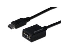 Digitus 0.15m DP Male to HD15 Female DisplayPort Adapter Cable - Black